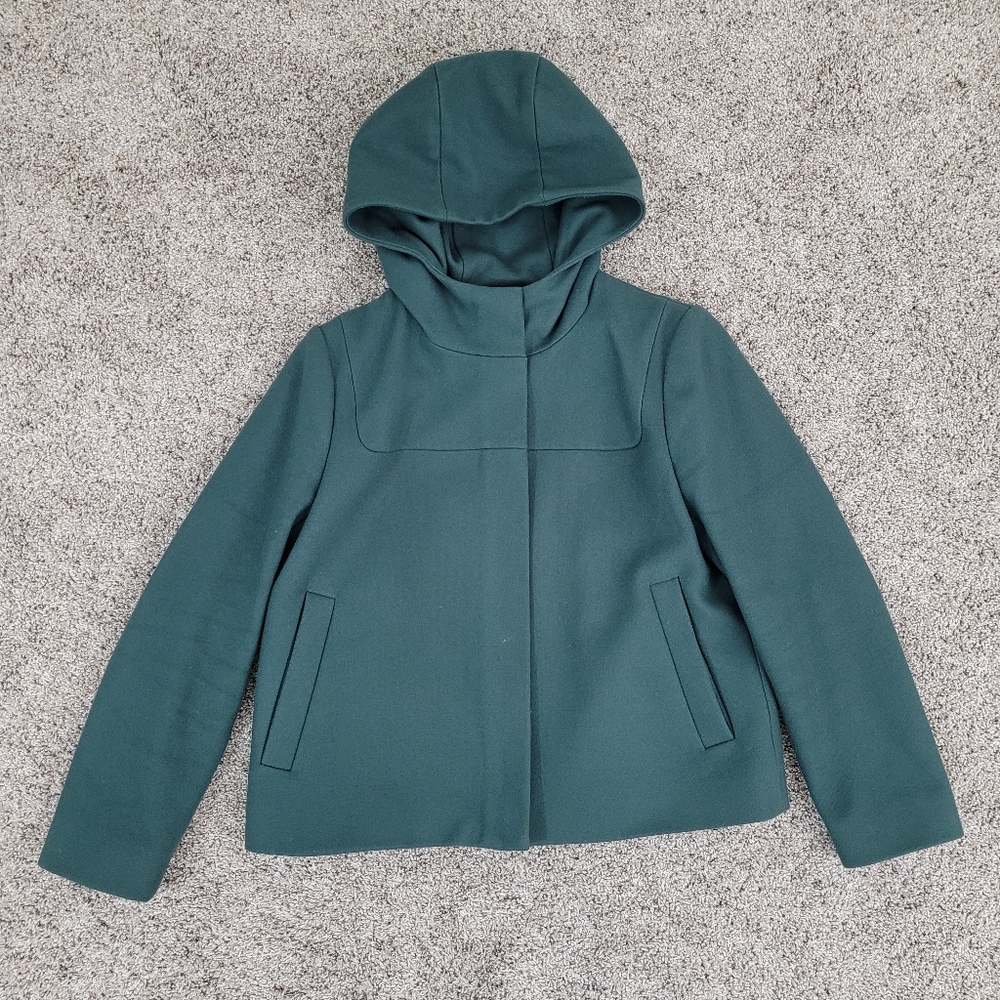 J. Crew Melton Wool Hooded Bib Coat Jacket